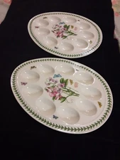 Portmeirion Botanic Garden Sweet Pea Motif Devilled Egg Plate (12 Inches)*NICE *