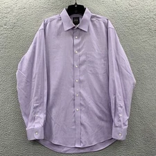 JOS A BANK Traveler Shirt Mens Large 16.5 Button Up Slim Fit Purple *