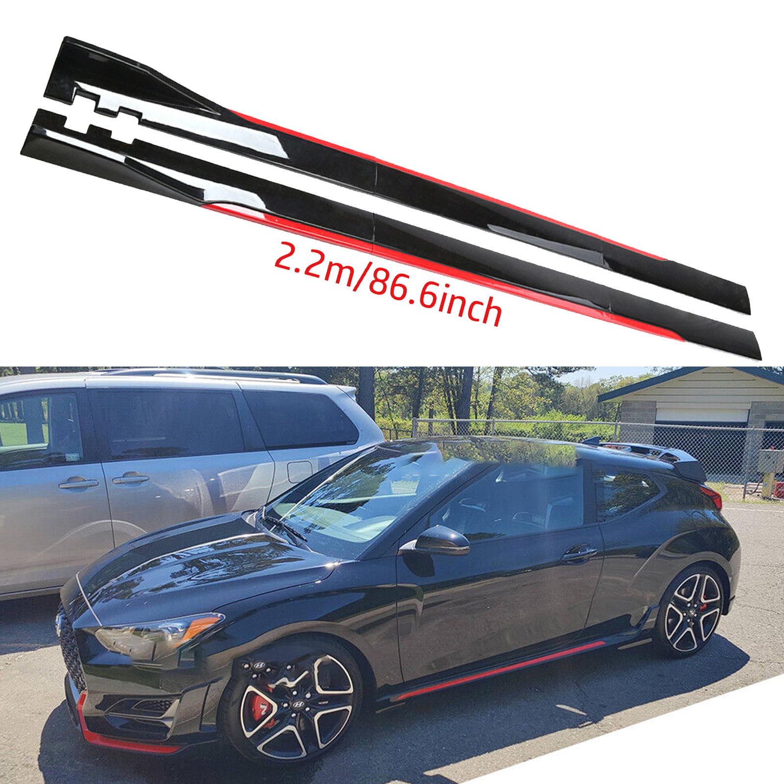 For Hyundai Veloster 2012-21 Side Skirt Extension Body Kit Splitter Spoiler