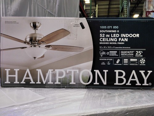 LED Indoor Brushed Nickel Ceiling Fan 