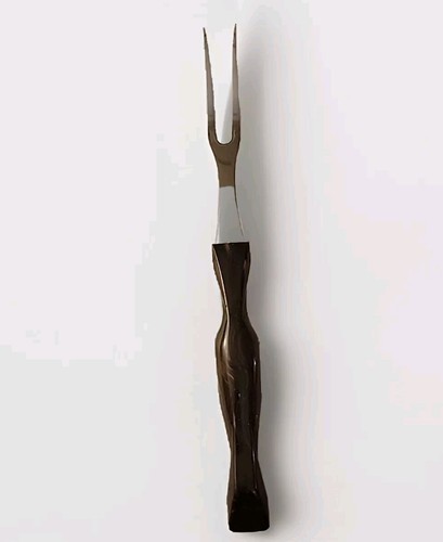 Cutco Vintage Carving Fork #1727, Spoon #1712,  Brown/Orange Handle Made in USA - Afbeelding 3 van 6