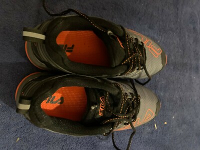 FILA All Terrain Mens Size 9 USA Trail Running Hiking Shoes Black Orange