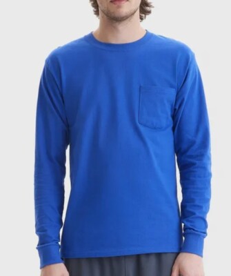 Hanes long sleeve pocket tee shirts