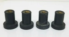  4 RUBBER LEVELER FEET w Female Threads  1/4-20 THREADS BUNG EXPANSION PLUGS