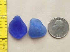 PURE BEACH SEA GLASS SURF TUMBLED COBALT BLUE LT PENDANTS LAVA BONFIRE SCARS E1