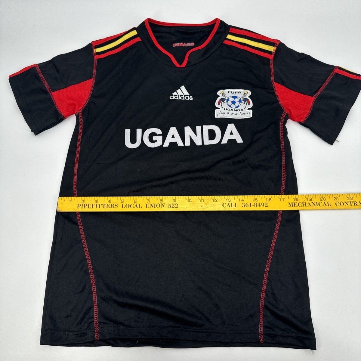 Adidas Climacool Soccer Jersey Black FUFA Uganda Crane Short