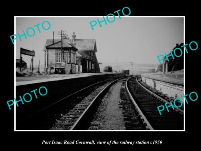 OLD LARGE HISTORIC PHOTO OF PORT ISSAC ROAD CORNWALL THE RAILWAY STATION c1950