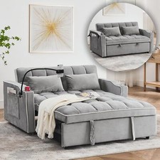 3-in-1 Sleeper Sofa Couch Velvet Convertible Loveseat Sleeper Sofa Pull Out Bed