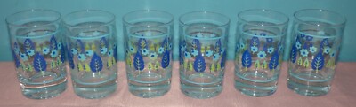 Lot of 6 Vintage Marcrest Swiss Alpine Chalet Juice Glasses 3 1/2''