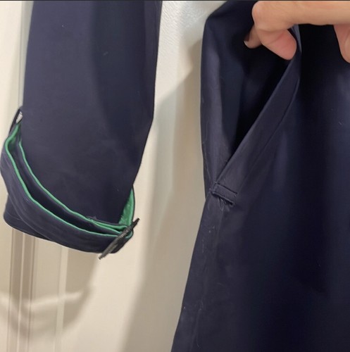 Raincoat NWT Phillip Lim Navy Blue and Green Trench Coat SIZE Medium - Picture 5 of 7