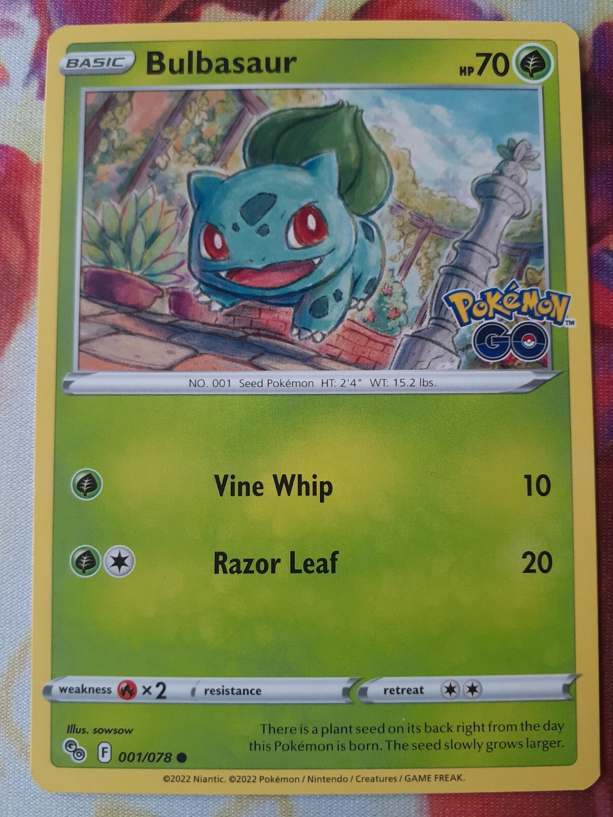 Bulbasaur 001/078 NM Pokemon Go Near Mint TCG Set Card 1/78