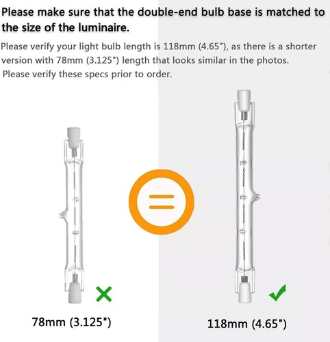 6 Pack R7S Halogen Bulb 118Mm 230W Dimmable 230V 4650Lm 2800K Warm White Energy - Picture 6 of 8