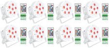 8 Rockville BATTERY PAR 61 White Rechargeable RGBWA UV DMX DJ Up-Lights Remotes