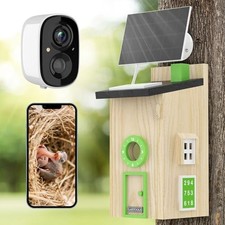 Solar Bird House with Camera - 2K HD Wooden Smart Birdnest Watch Birds Nesting