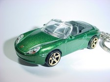 HOT 3D GREEN PORSCHE 911 CARRERA CABRIOLET CUSTOM KEYCHAIN keyring key matchbox