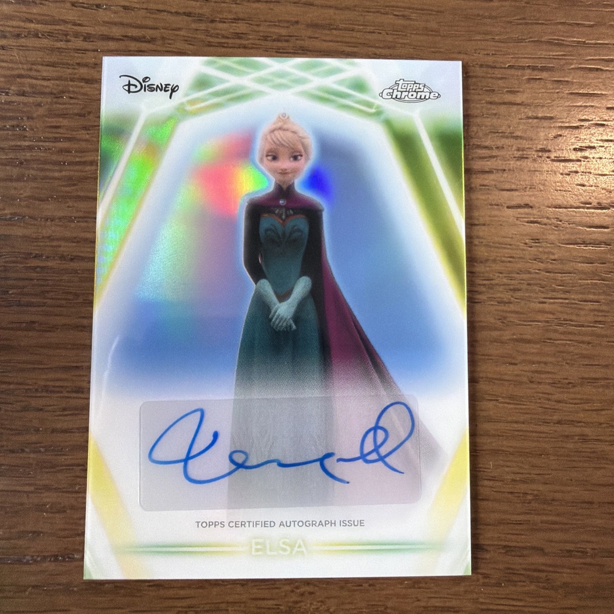 2026 Topps Chrome Disney Neon FROZEN ELSA Refractor Auto IDINA