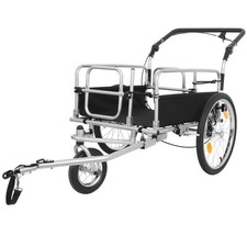 3-in-1 Heavy-Duty Bike Cargo Trailer - Upgraded 20"x2.6" Wide Fat Tires, 150lbs