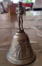 Sehr selten! Alte Messing Tischglocke Handglocke Glocke Klingel Figur Napoleon