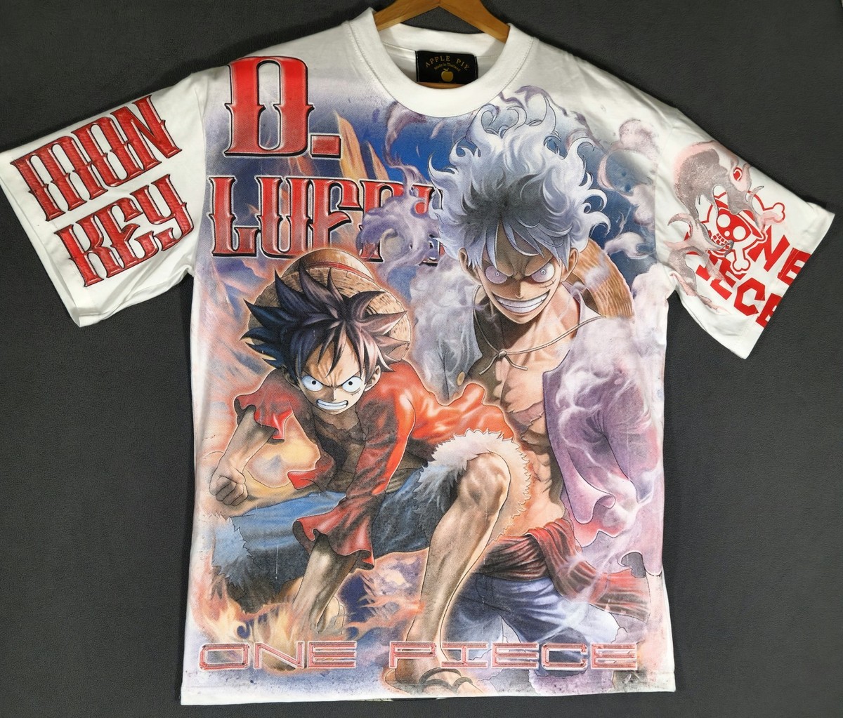 One Piece Apple Pie All Over Print T-SHIRT Men's XL White Anime