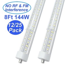 Ballast Bypass Led 8 Ft Single Pin Led Tube Light Bulbs T8 144W 6500K Cold White