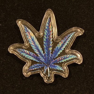 #ad Cannabis MJ 1.5 Gram Colorized Silver – .999 Fine – In Stackable Capsule $34.95