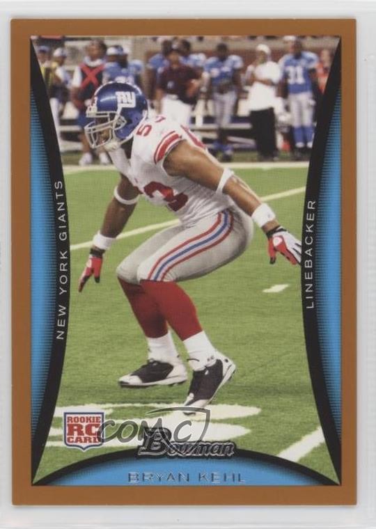 2008 Bowman Orange 203/250 Bryan Kehl #139 Rookie RC 11h3