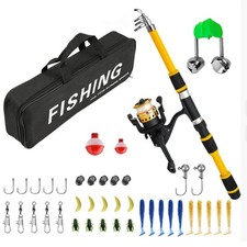 Complete Starter Junior Beginner Kids Fishing Rod & Reel Kit Set Inc. All Tackle
