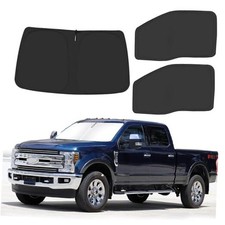 Front Windshield   Side Window Sun Silver  Black-Fit 2017-2022 Ford F250 F350