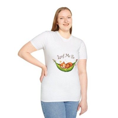 Unisex Softstyle T-Shirt Squirrel Leaf Hammock Cozy Sleep Forest Nature Wildlife