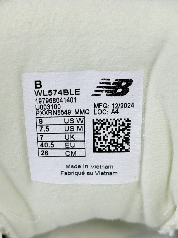 Туфли женские New Balance 574 9 B серые зеленые классические замшевые сетчатая резиновая подошва - Изображение 3 из 4