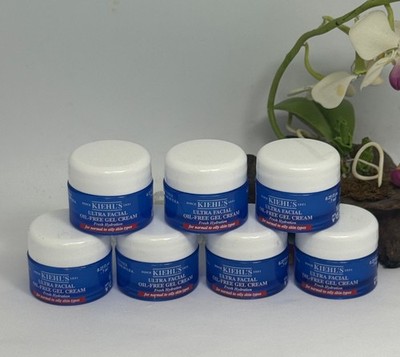 7x Kiehl's Ultra Facial Oil Free Gel Cream - .25 oz  Jar = 1.75 oz Total - New