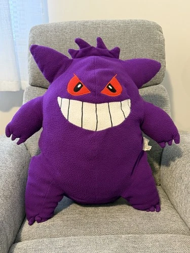Vintage 1999 Jumbo 22” POKEMON Purple Gengar Cuddle Toy Pillow Pal Plush