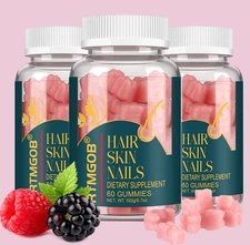 Hair Skin and Nails Gummies - Supports Healthy Hair - Vegan biotin Vitamins