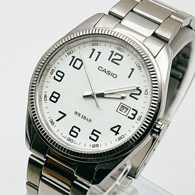 CASIO MTP-1302 Men's Watch, White Dial, Working Condition