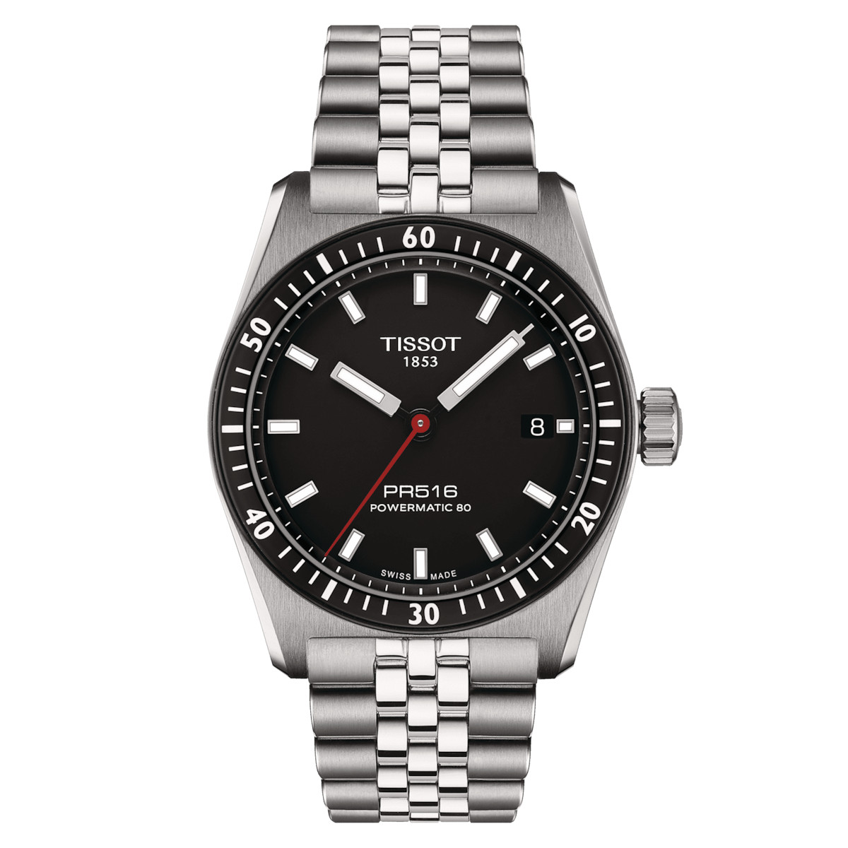 Tissot PR516 Powermatic 80 38 MM SS Auto Black Dial Watch T149.407.11.051.00