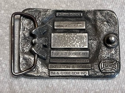 Grateful Dead Belt Buckle Skeleton & Roses Limited Edition  display picture 3