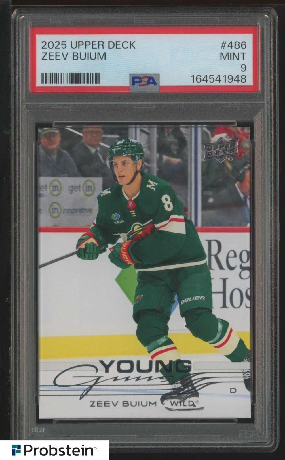 2025 Upper Deck Hockey Young Guns #486 Zeev Buium RC Rookie PSA 9 MINT