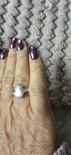 STERLING SILVER 2CT PEAR SHAPE ENGAGEMENT RING SIZE L1/2-M