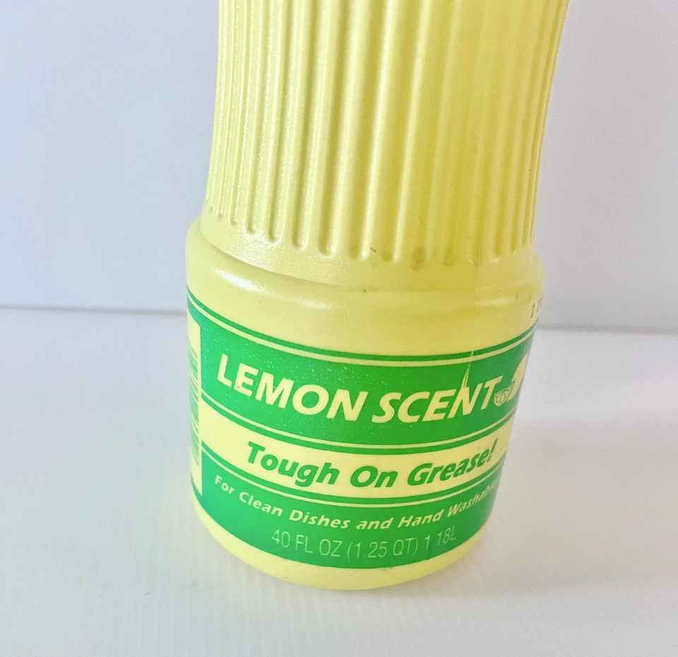 Vintage Crystal White Liquid Detergent Octagon Lemon Scent Dish Wash 40oz NOS - Image 2 of 3