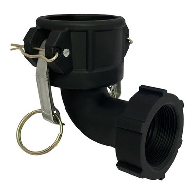 Gloxco Poly Type D Cam and Groove Fitting, 90 Degree Elbow, 1.5'' Female Coupl...