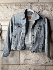 Jacket-Jean-Classic-Levi-Child Size-Light Wash-Button Up-Slit Pockets-Child XL