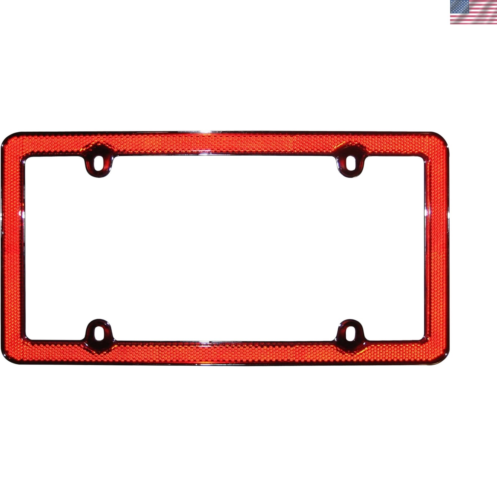 Red Chrome Reflector II License Plate Frame - Stylish & Durable