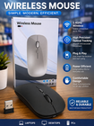 Wireless Mouse 2.4GHz USB Rechargeable Optical for PC, Laptop, Mac UK