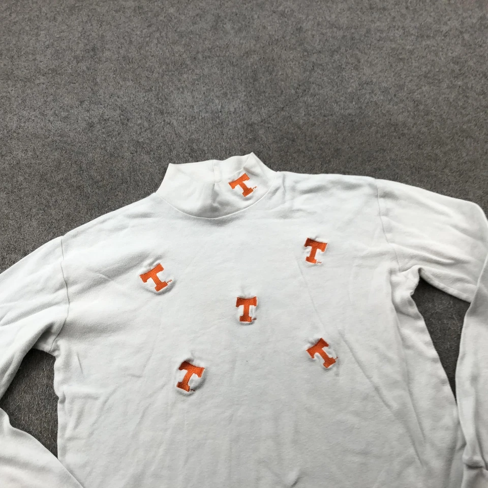Vintage Tennessee Volunteers Shirt Womens Small White NCAA Football Mock Neck - Image 2 of 4