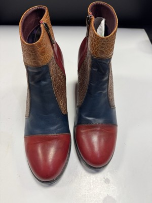 Laura Vita Multicolor Leather Ankle Booties Alessandra Size 8