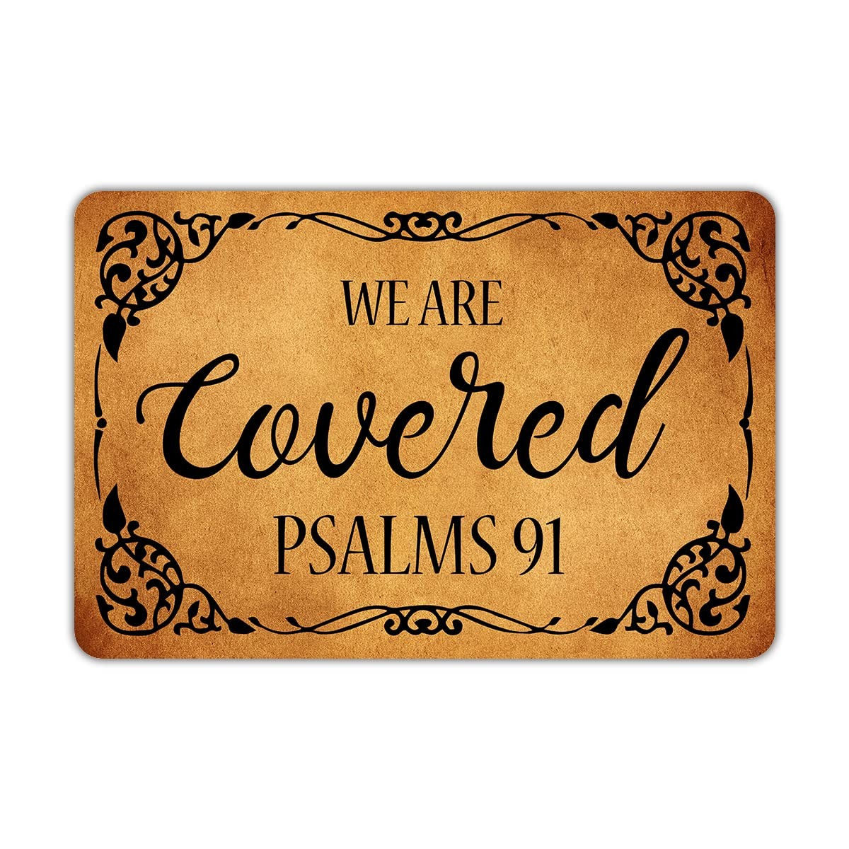 Welcome Mats for Front Door Outdoor Entry We are Covered Psalms 91 Doormat No...