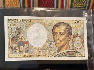 FRANCE. BEAU BILLET DE BANQUE. 200 FRANCS MONTESQUIEU. SUPERBE. 1987.PEU COURANT