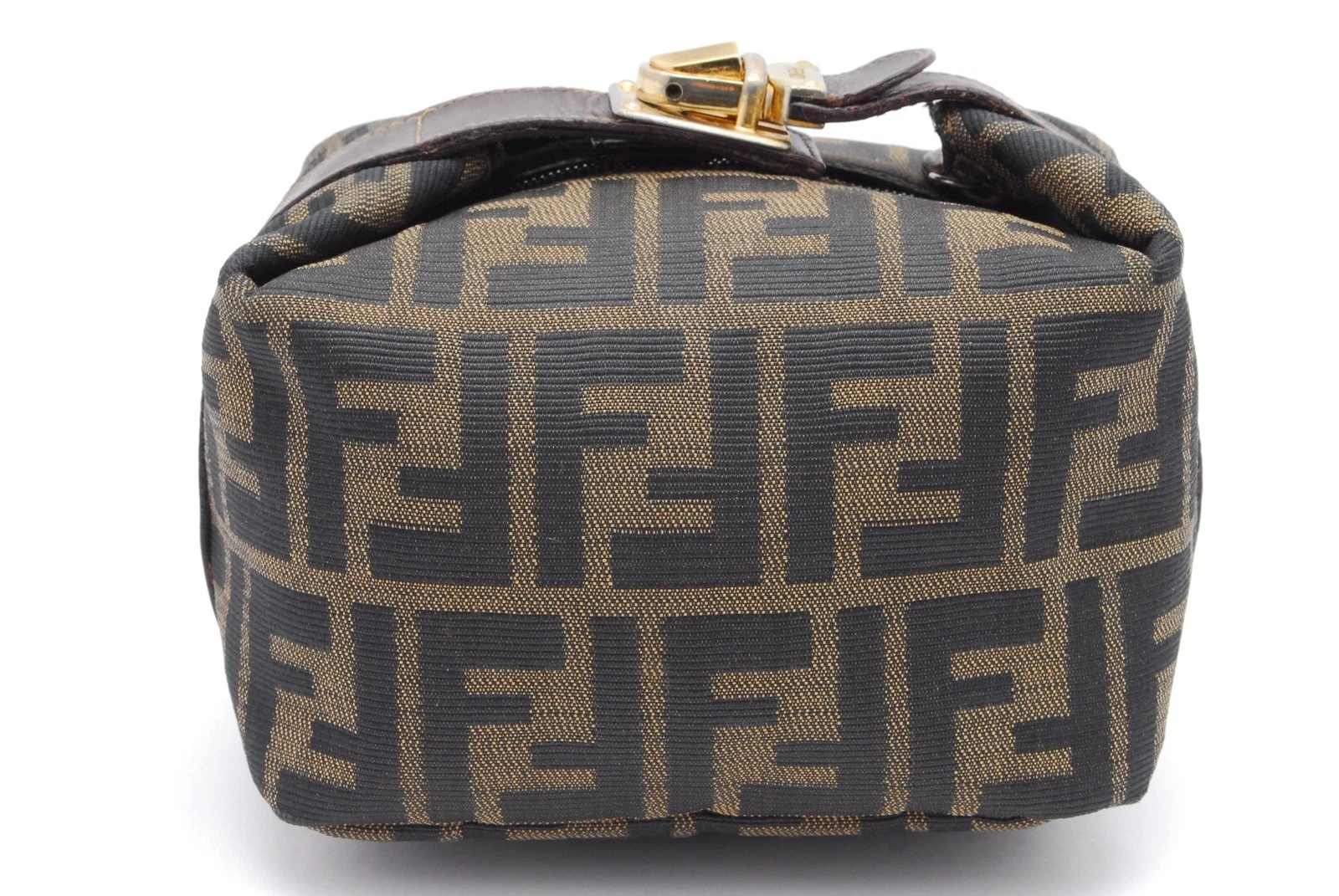 Fendi — FENDI Zucca Vanity Handbag Canvas Brown