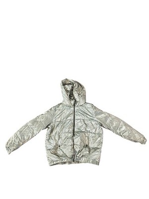 Marc New York Women's Quilted Hooded Puffer Jacket Metallic Green City Size M