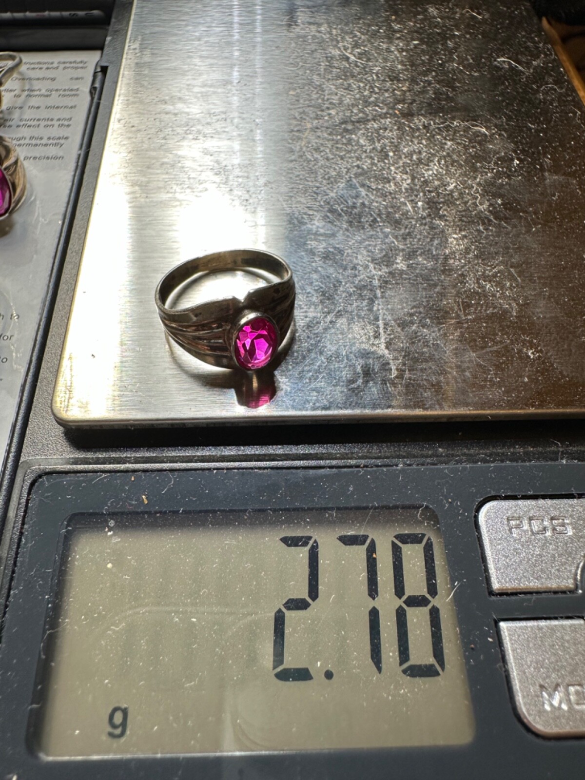 Vintage Gilt Soviet Ring Silver 875 Ruby Women's … - image 16